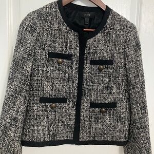 J.Crew, size 4, black and white tweed blazer jacket